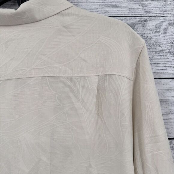 Tommy Bahama Hawaiian Shirt Mens Size Small Ivory 100% Silk Button Up - Picture 8 of 9
